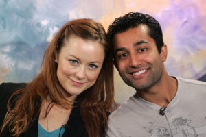 Actress Taylor Stanley with host Pritesh Shah